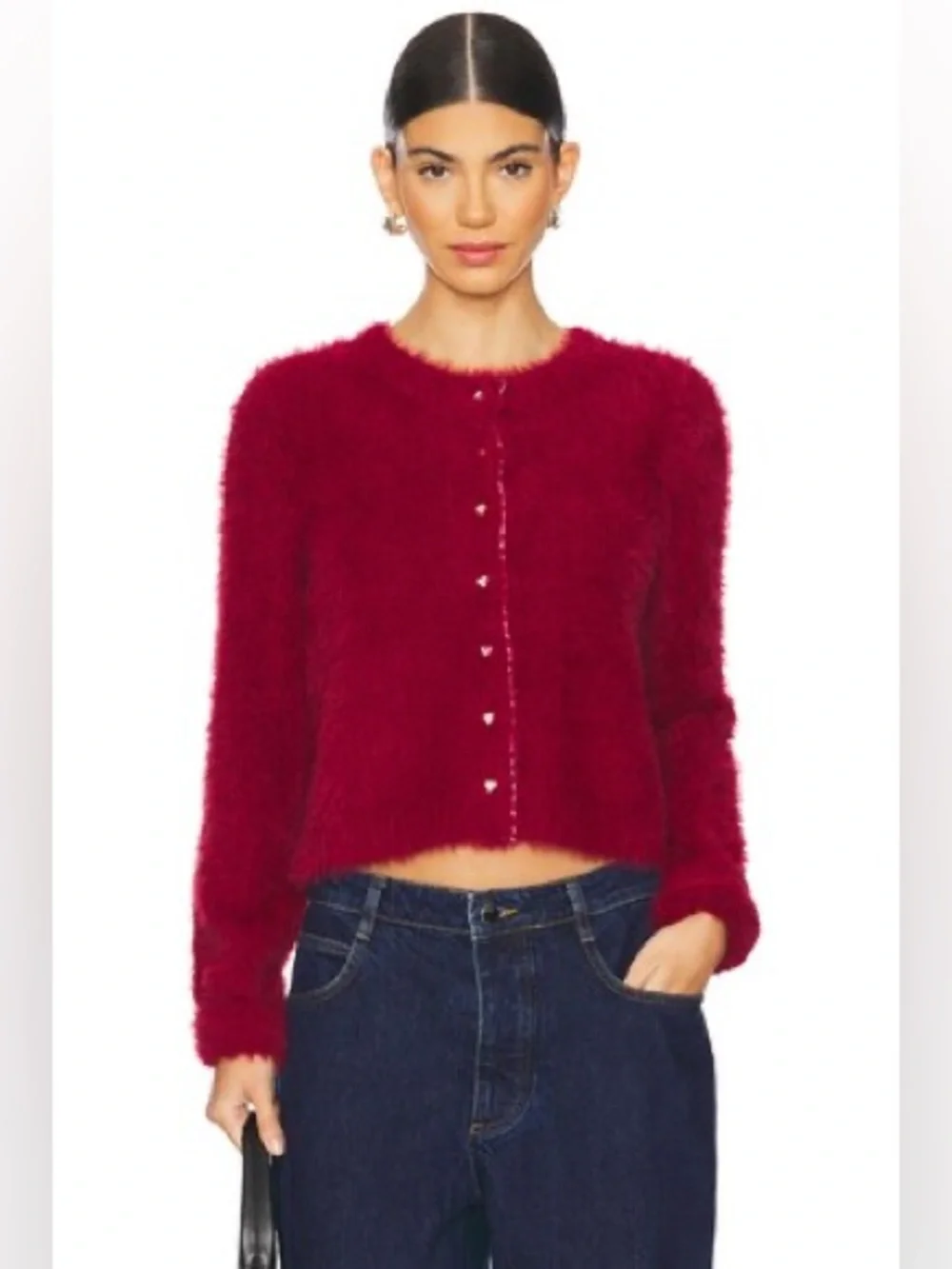 NWT Free People Celeste Cardi in Red Aged Res $168 MSRP